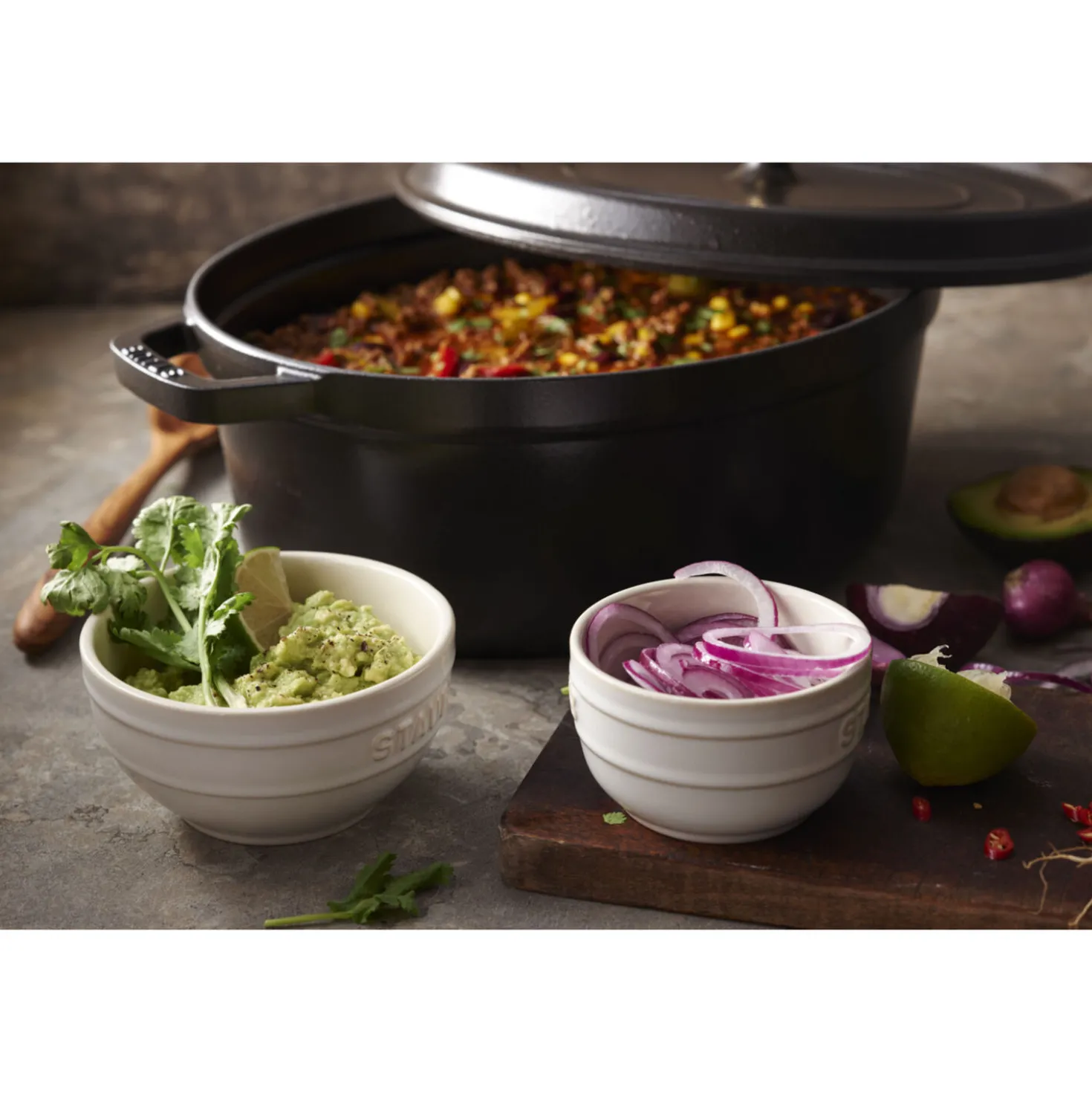 Cocotte 41 cm, Ovale, Noir mat, Fonte