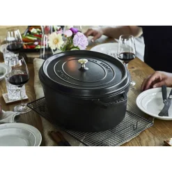 Cocotte 41 cm, Ovale, Noir mat, Fonte