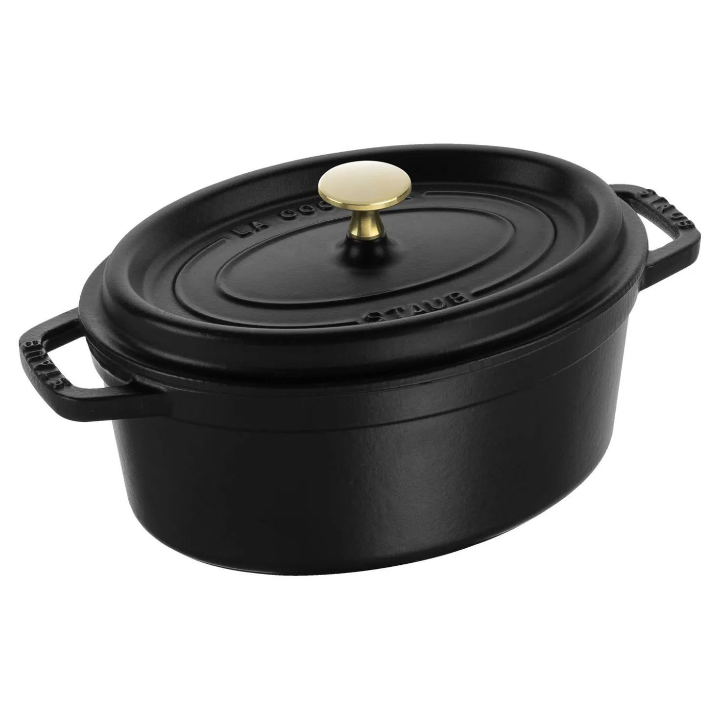 Cocotte 23 cm, Ovale, Noir mat, Fonte