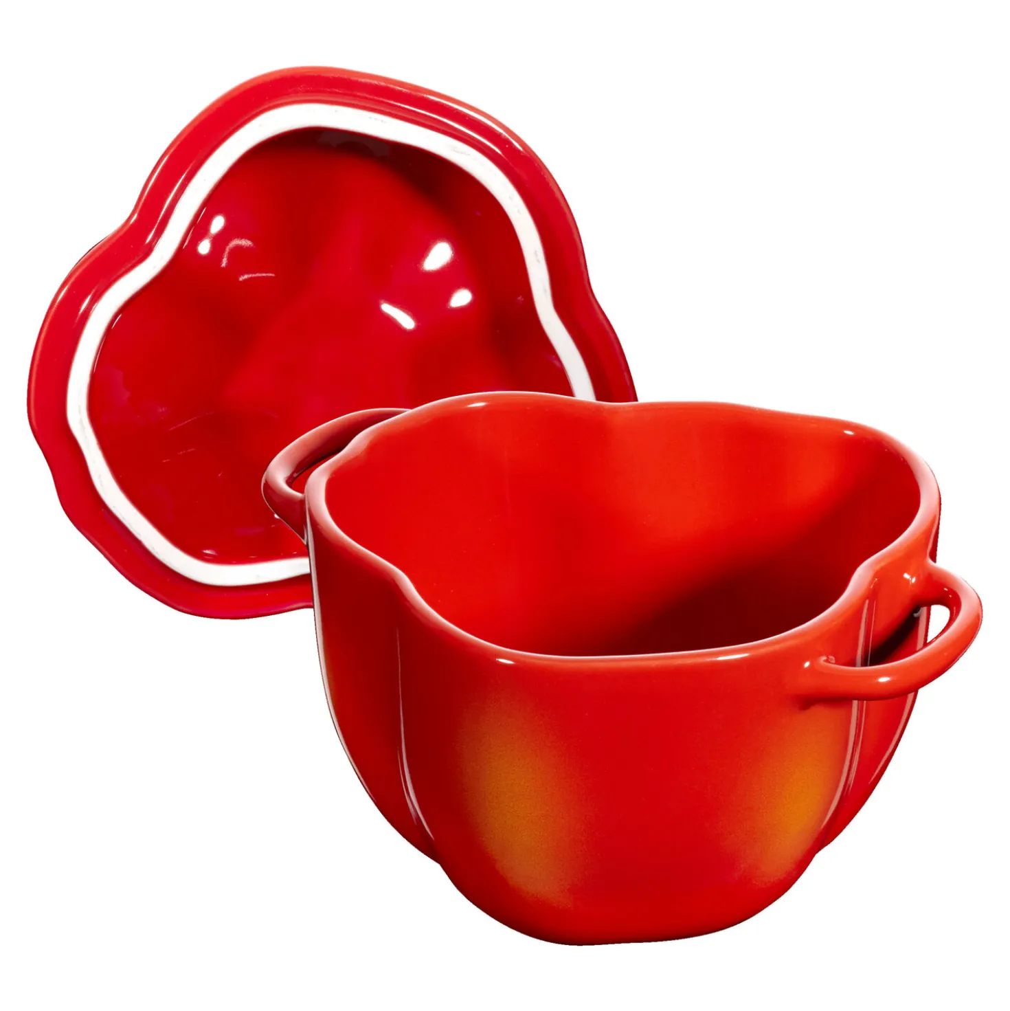 Cocotte 11 cm, Poivron, Orange et rouge, Céramique