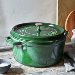 Cocotte 22 cm, Rond(e), Basilic, Fonte