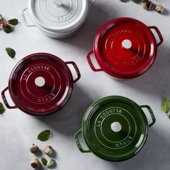Cocotte 24 cm, Rond(e), Basilic, Fonte