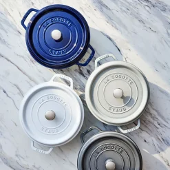 Cocotte 24 cm, Rond(e), Bleu intense, Fonte