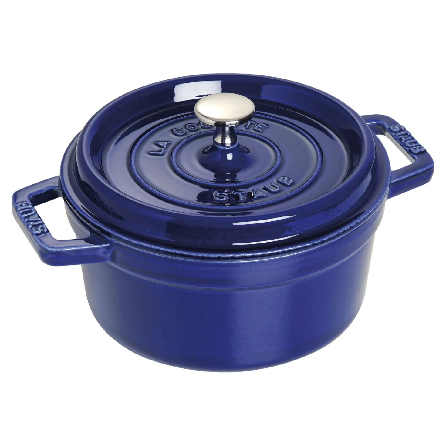 Cocotte 20 cm, Rond(e), Bleu intense, Fonte