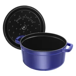 Cocotte 30 cm, Rond(e), Bleu intense, Fonte