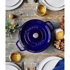 Cocotte 26 cm, Rond(e), Bleu intense, Fonte