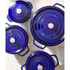 Cocotte 26 cm, Rond(e), Bleu intense, Fonte