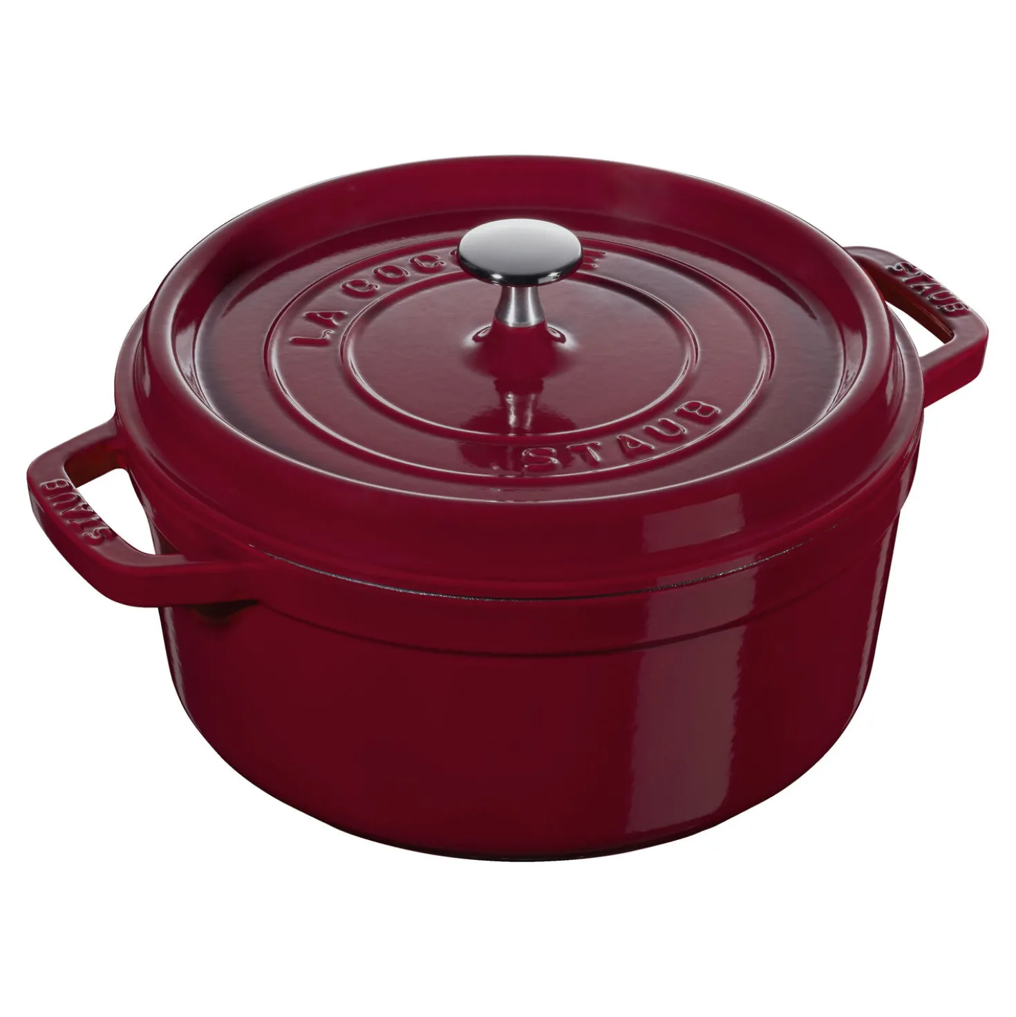 Cocotte 24 cm, Rond(e), Bordeaux, Fonte