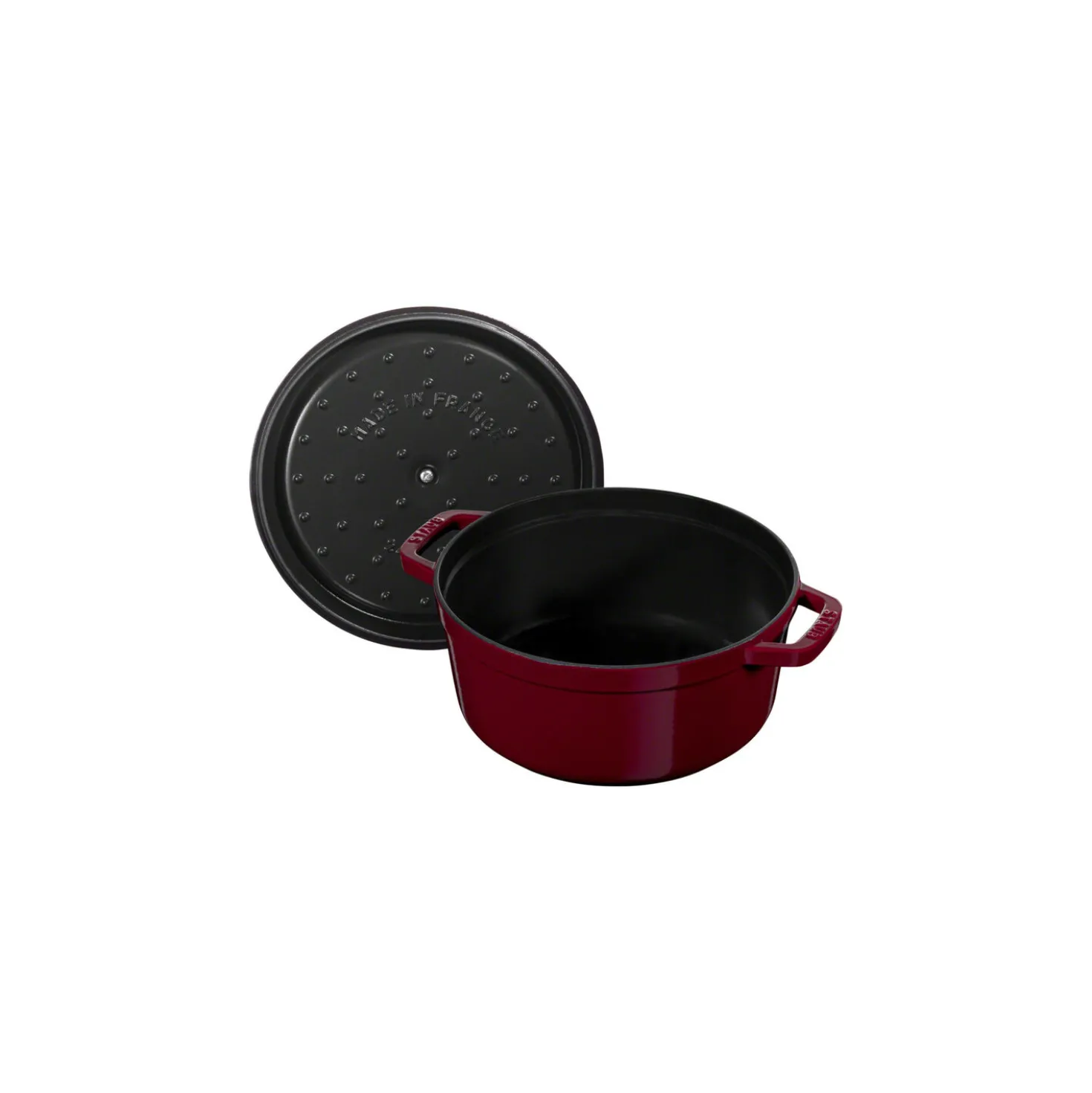 Cocotte 24 cm, Rond(e), Bordeaux, Fonte