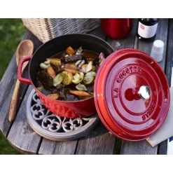 Cocotte 30 cm, Rond(e), Cerise, Fonte