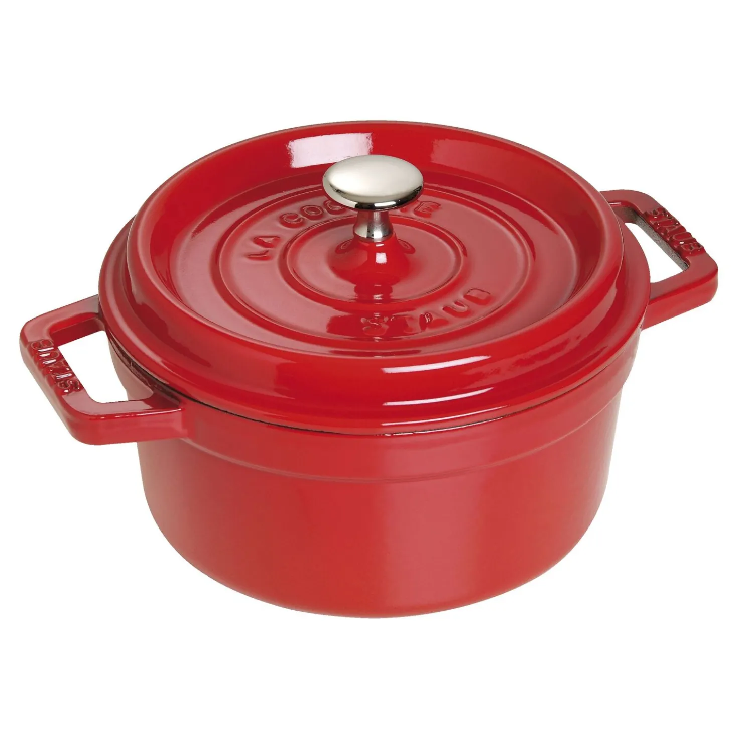 Cocotte 20 cm, Rond(e), Cerise, Fonte