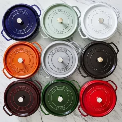 Cocotte 24 cm, Rond(e), Cerise, Fonte