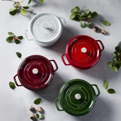 Cocotte 24 cm, Rond(e), Cerise, Fonte