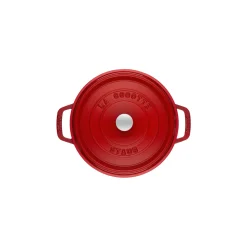 Cocotte 22 cm, Rond(e), Cerise, Fonte