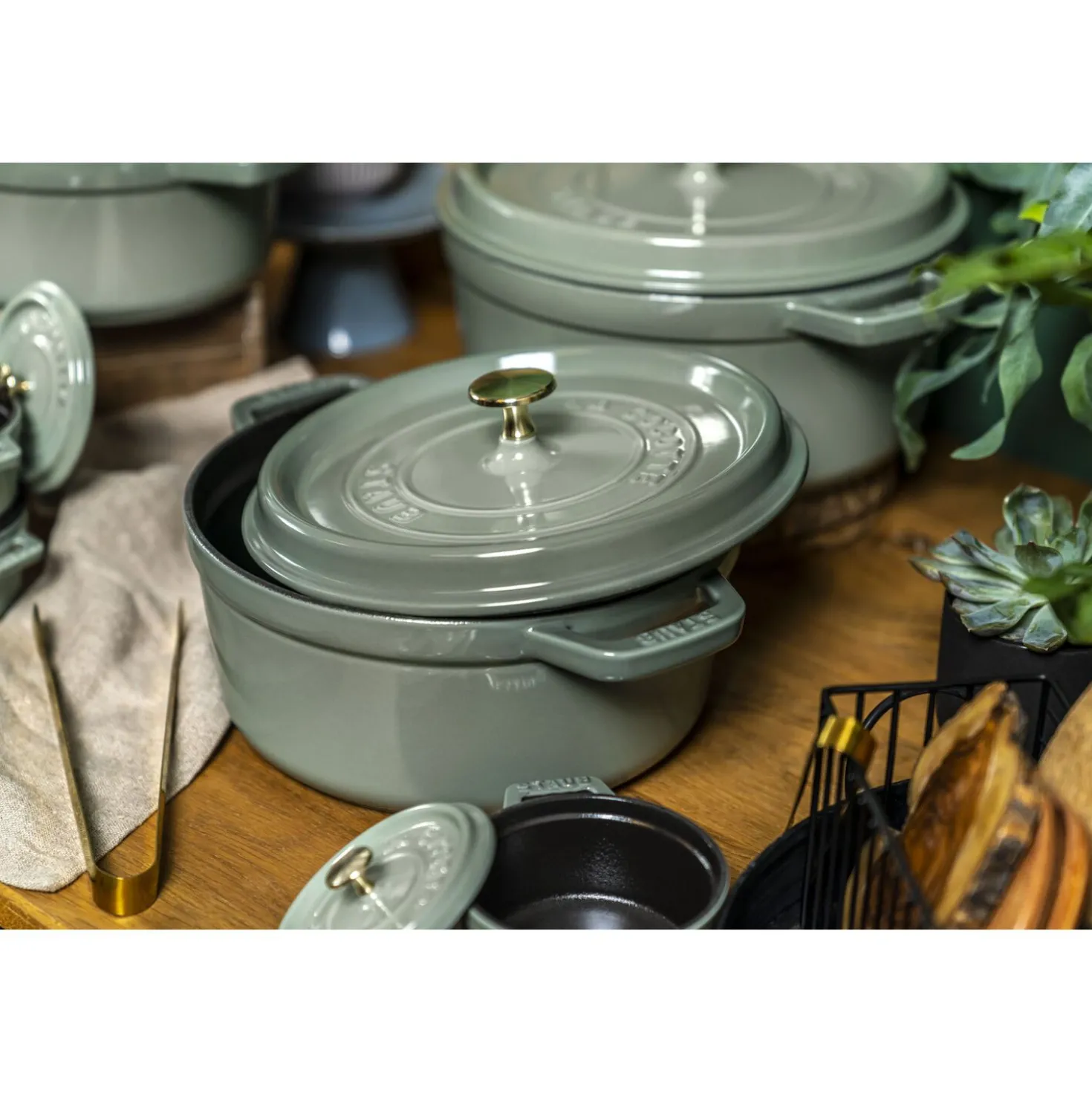Cocotte 20 cm, Rond(e), Eucalyptus, Fonte
