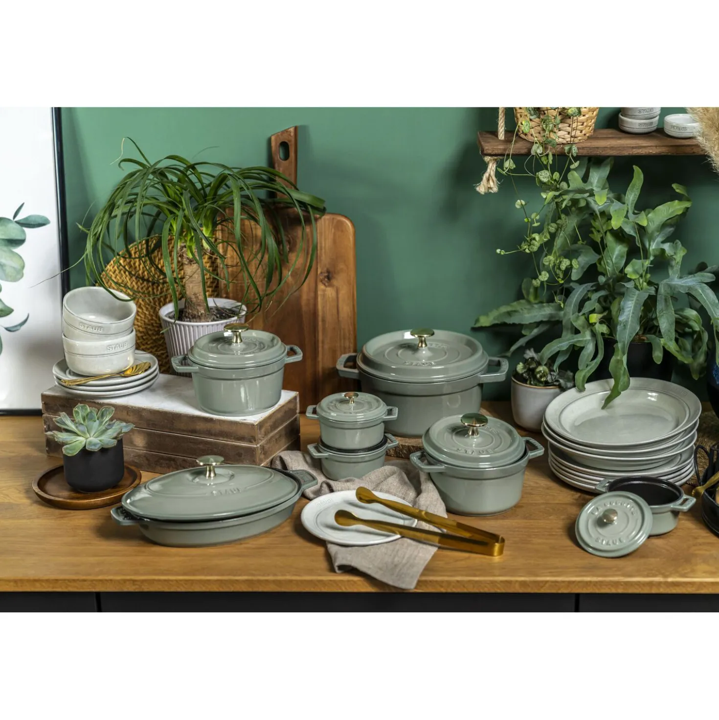 Cocotte 20 cm, Rond(e), Eucalyptus, Fonte