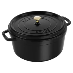 Cocotte 30 cm, Rond(e), Noir mat, Fonte