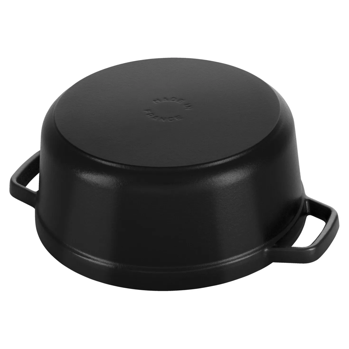 Cocotte 30 cm, Rond(e), Noir mat, Fonte
