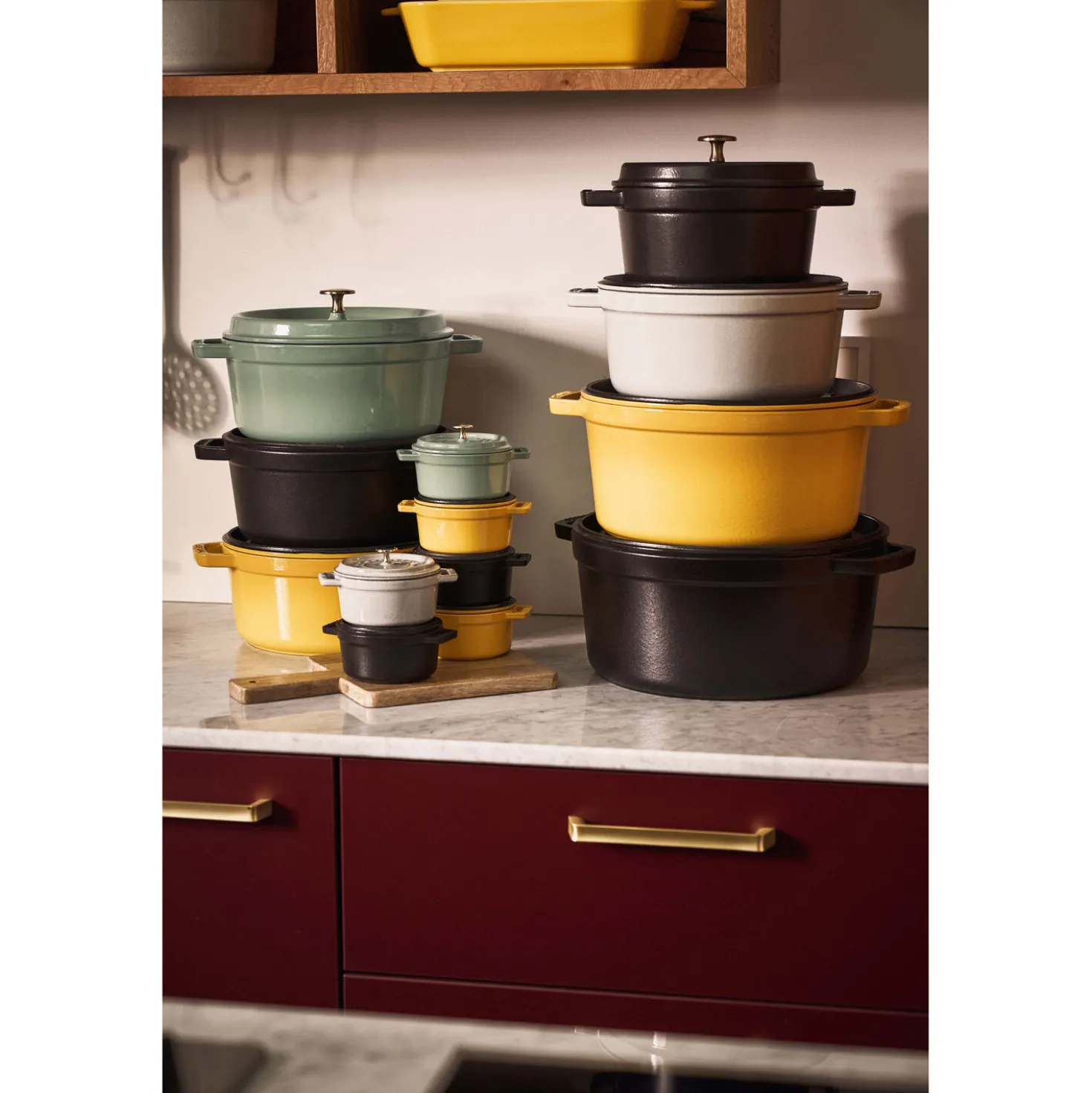 Cocotte 30 cm, Rond(e), Noir mat, Fonte