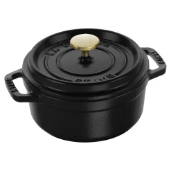 Cocotte 14 cm, Rond(e), Noir mat, Fonte