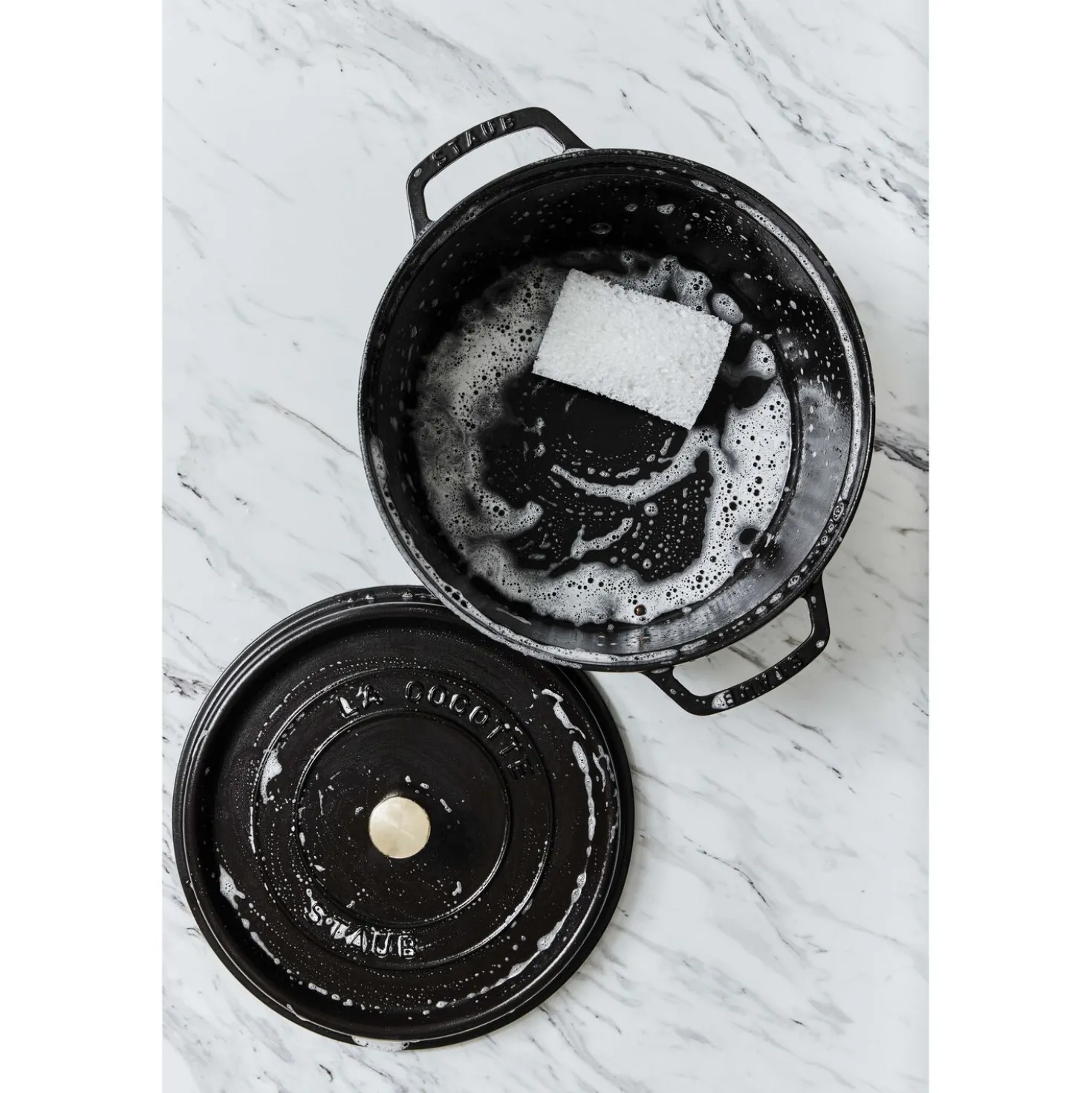 Cocotte 34 cm, Rond(e), Noir mat, Fonte