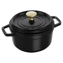 Cocotte 16 cm, Rond(e), Noir mat, Fonte