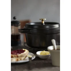 Cocotte 18 cm, Rond(e), Noir mat, Fonte
