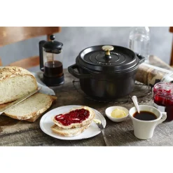 Cocotte 20 cm, Rond(e), Noir mat, Fonte