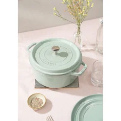 Cocotte 22 cm, Rond(e), Sauge, Fonte