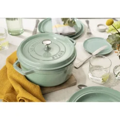 Cocotte 20 cm, Rond(e), Sauge, Fonte