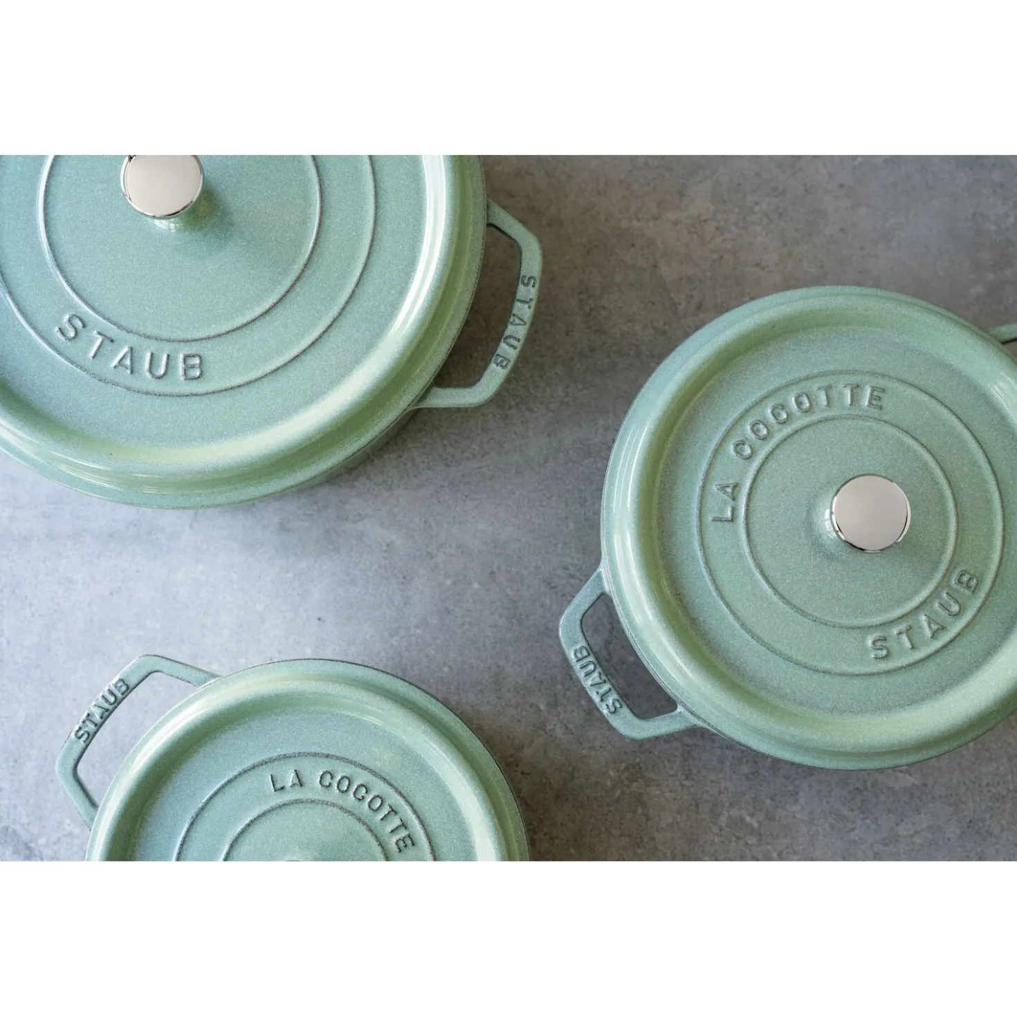 Cocotte 26 cm, Rond(e), Sauge, Fonte