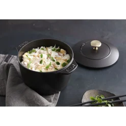 Cocotte à riz 16 cm, Rond(e), Noir mat, Fonte