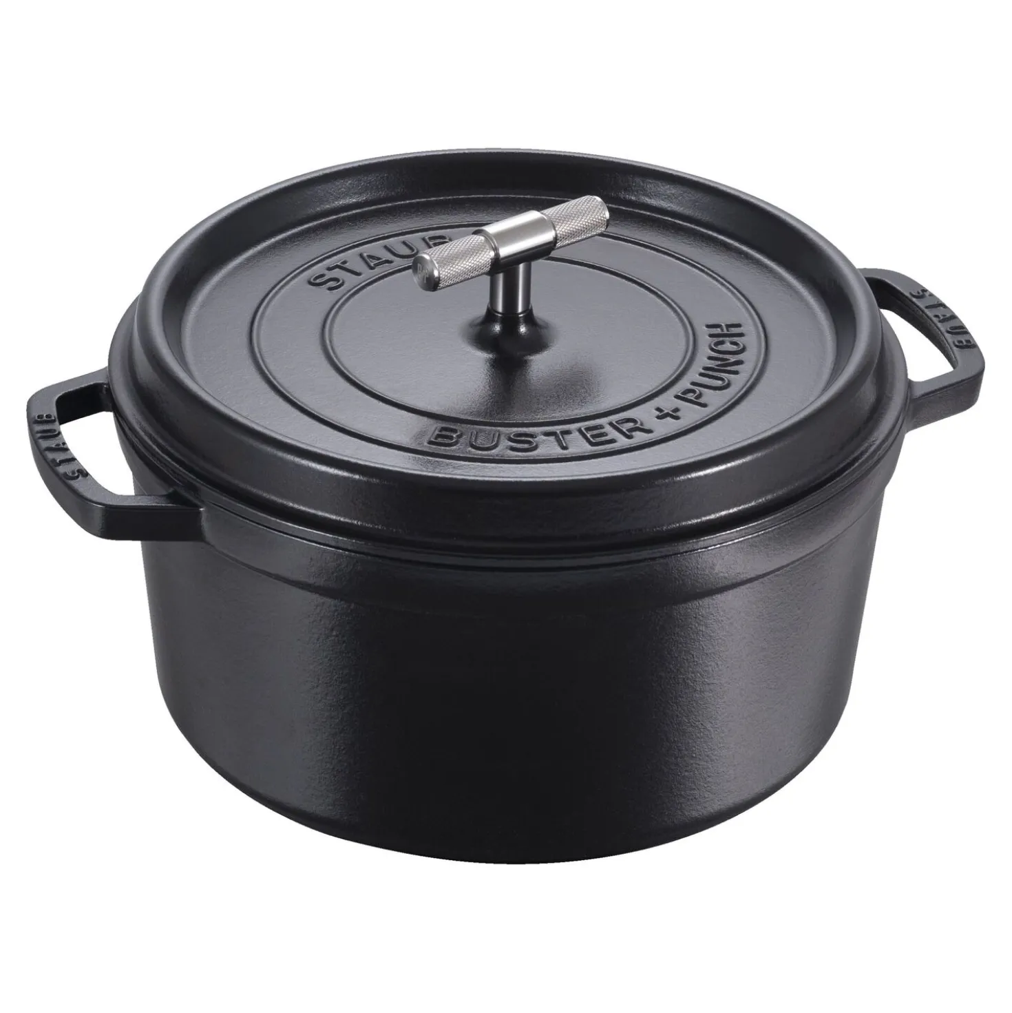 Cocotte Buster+Punch 28 cm, Rond(e), Noir mat, Fonte