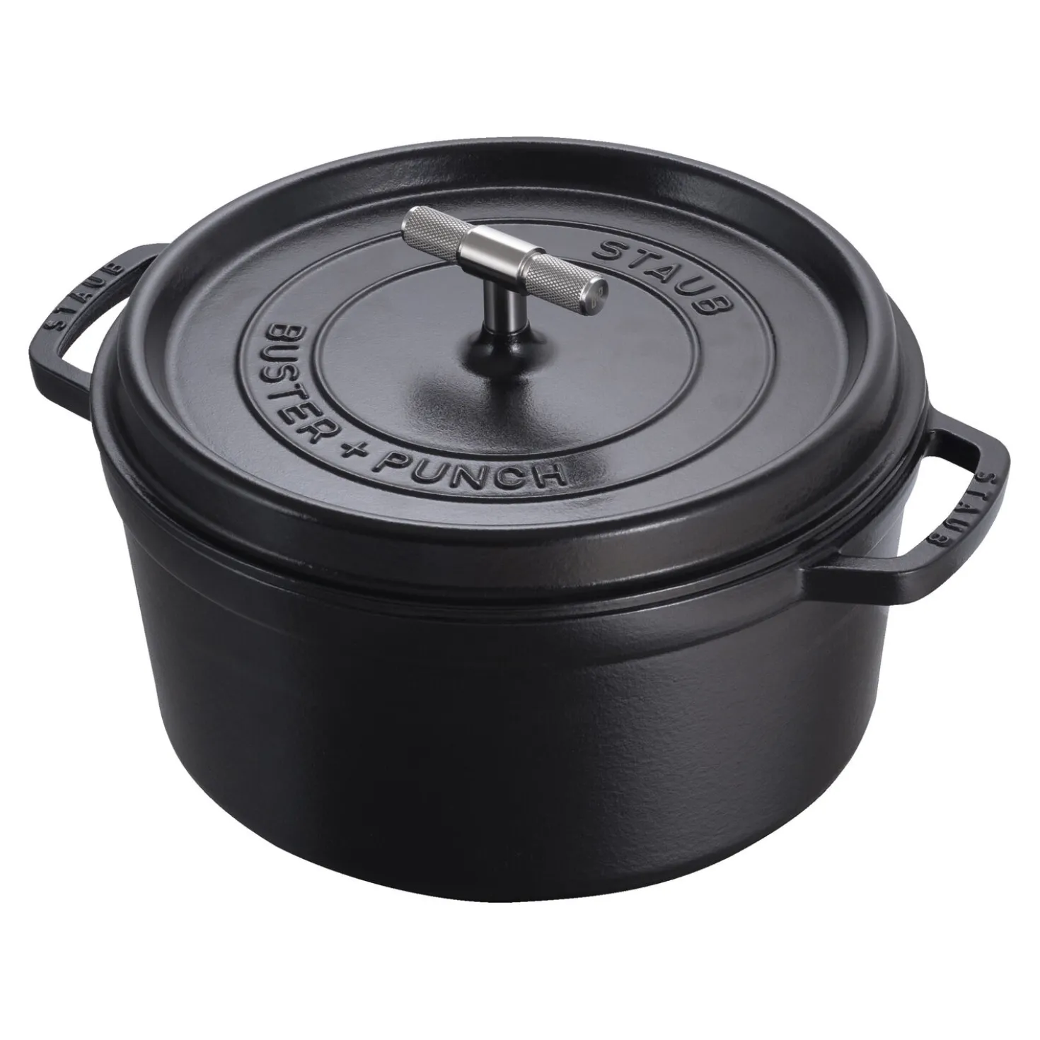 Cocotte Buster+Punch 28 cm, Rond(e), Noir mat, Fonte