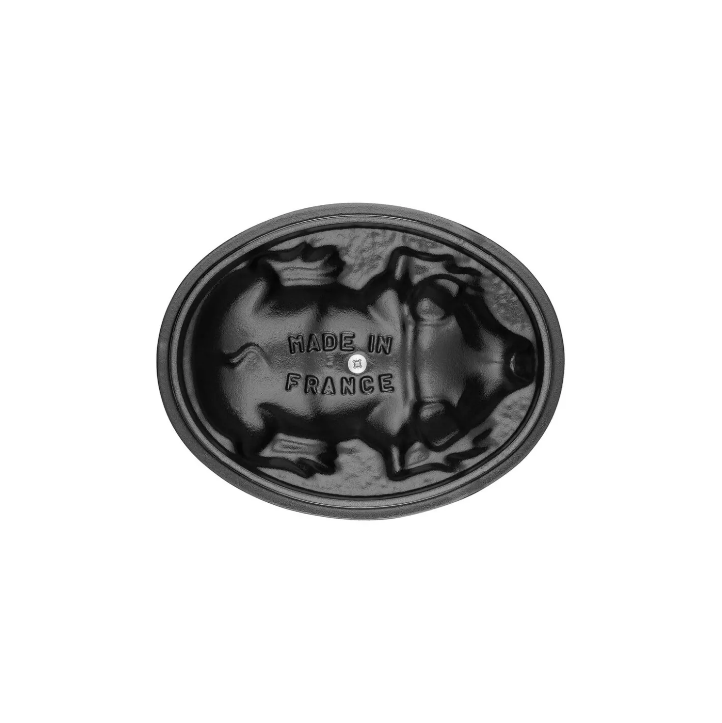 Cocotte couvercle de cochon 17 cm, Ovale, Gris graphite, Fonte