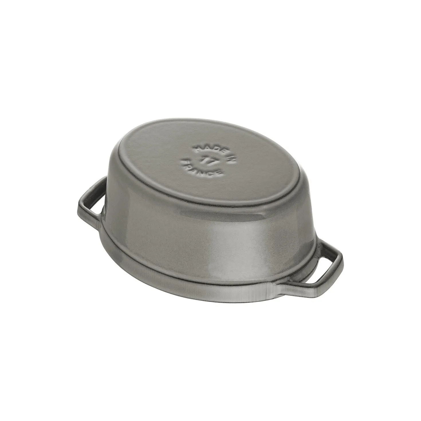Cocotte couvercle de cochon 17 cm, Ovale, Gris graphite, Fonte