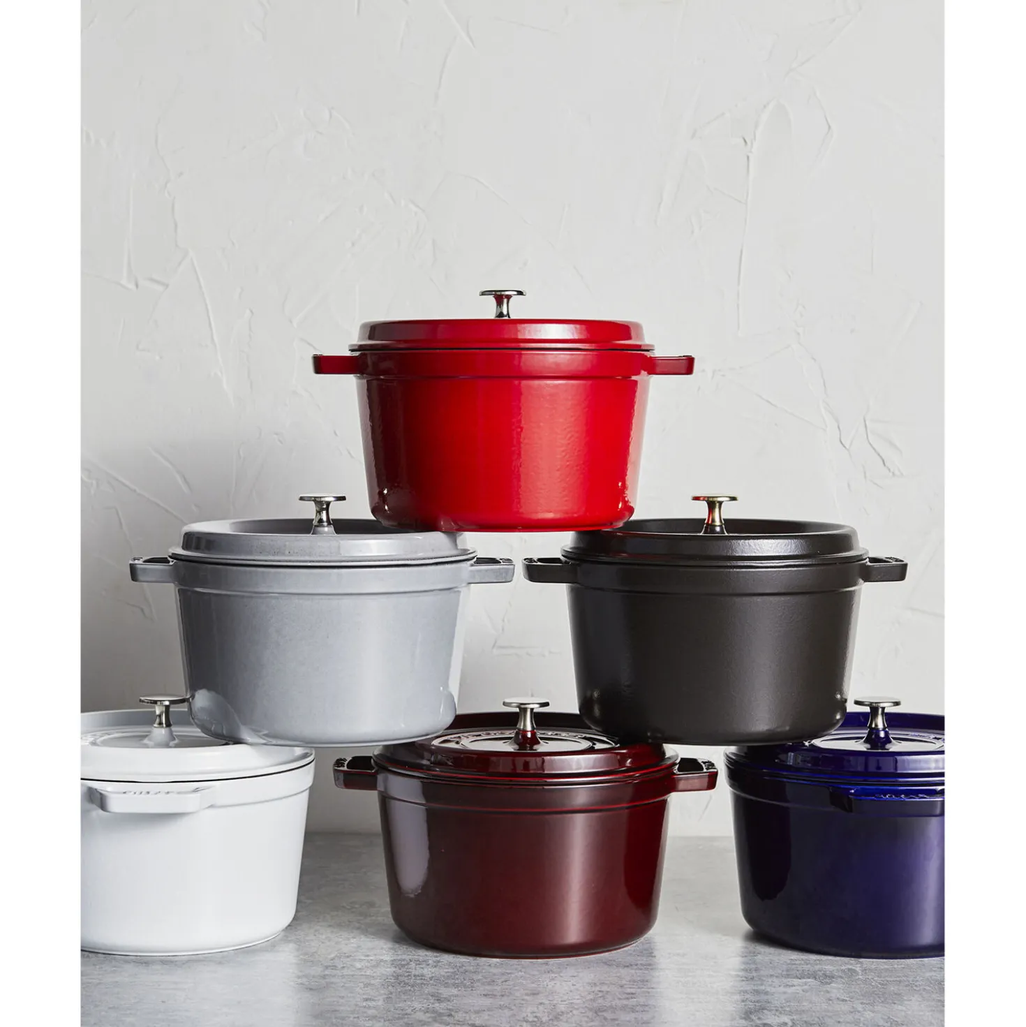 Cocotte haute 24 cm, Rond(e), Noir mat, Fonte