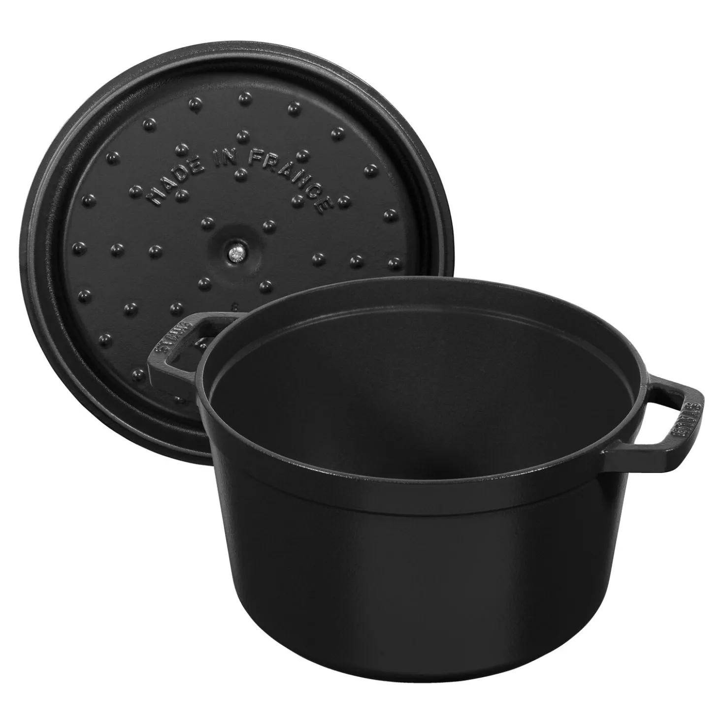 Cocotte haute 24 cm, Rond(e), Noir mat, Fonte