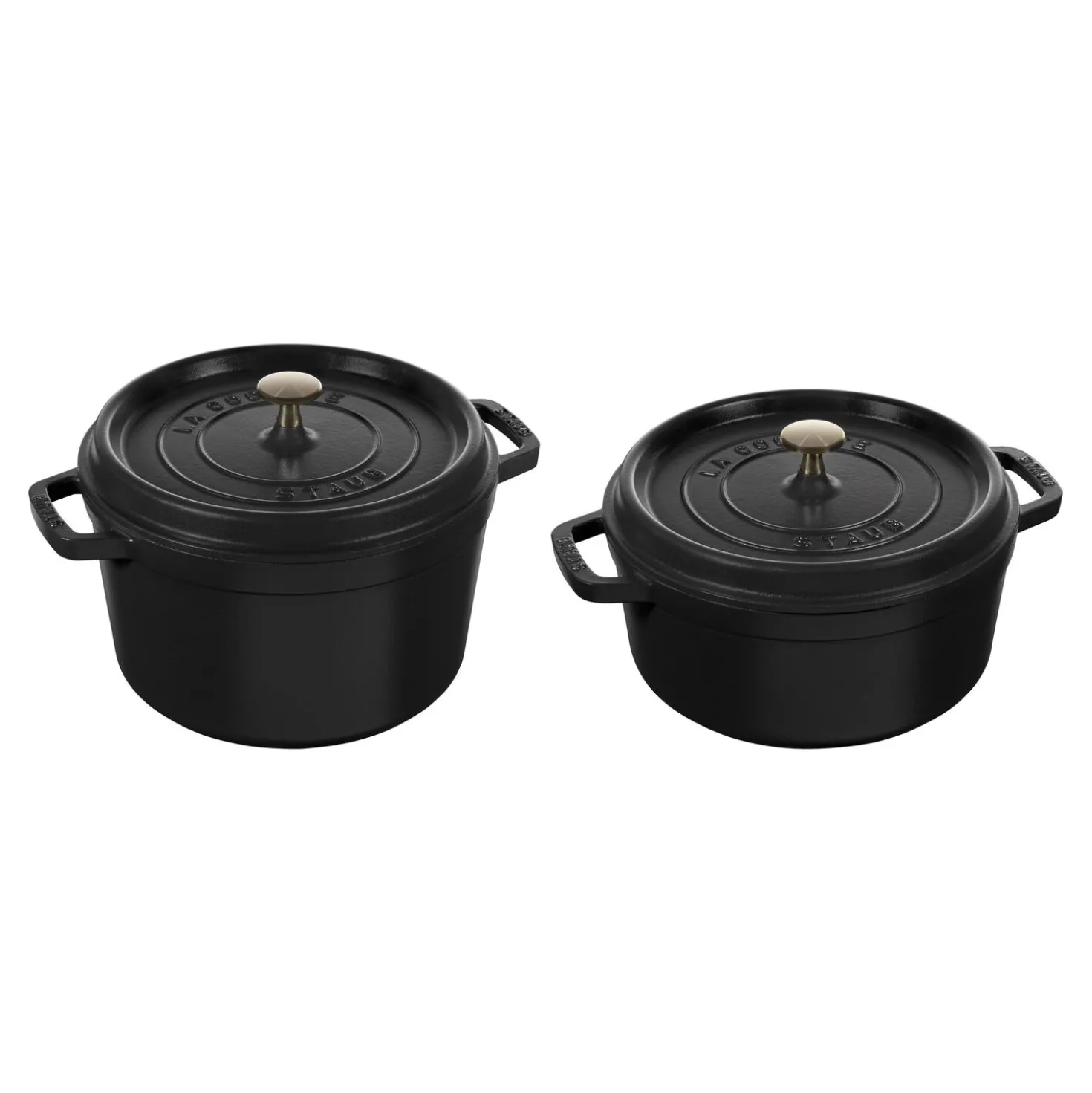 Cocotte haute 24 cm, Rond(e), Noir mat, Fonte