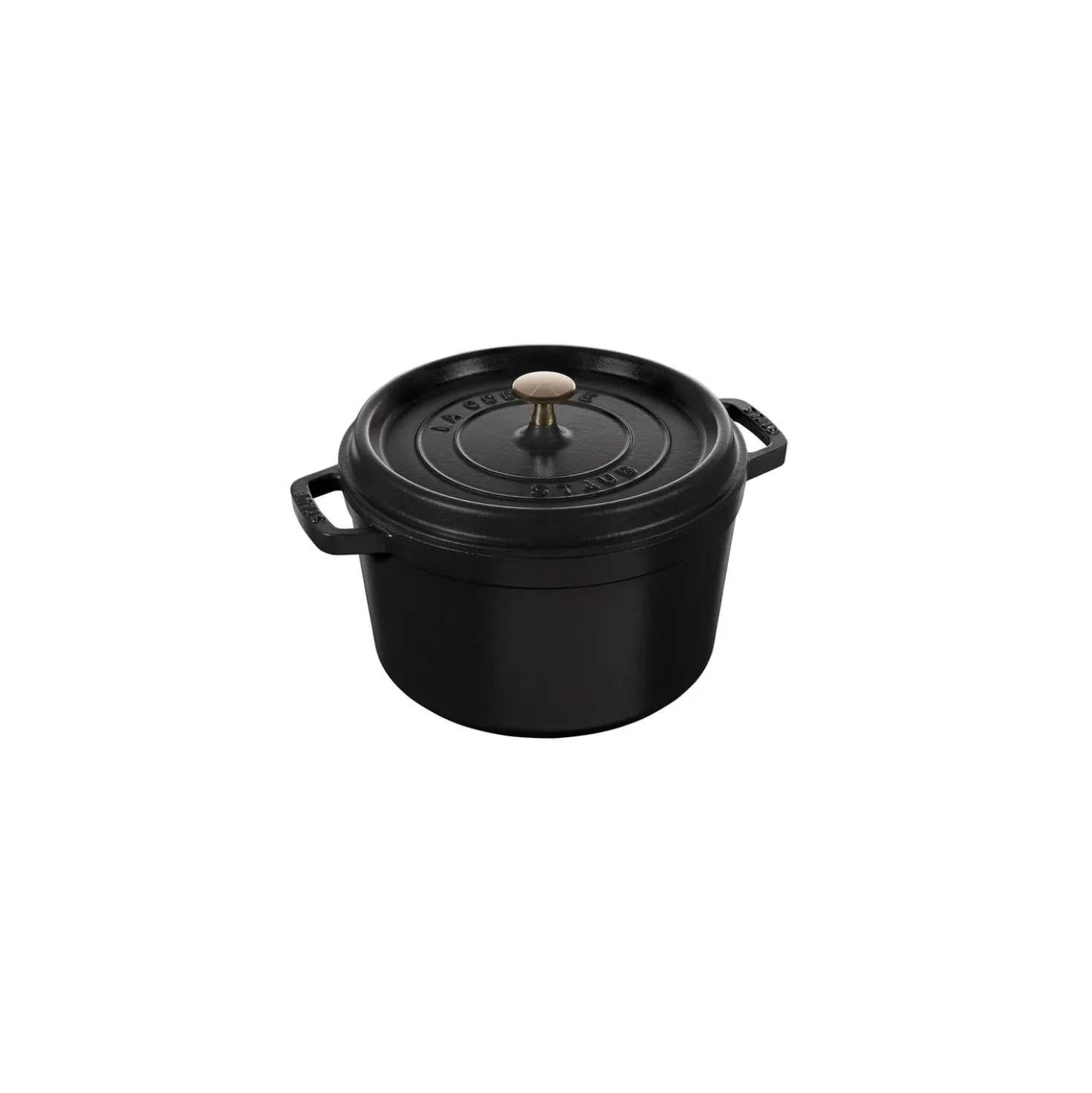 Cocotte haute 24 cm, Rond(e), Noir mat, Fonte