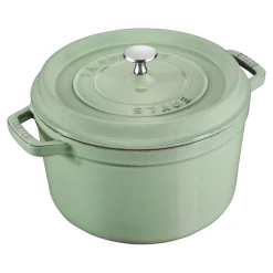 Cocotte haute 24 cm, Rond(e), Sauge, Fonte