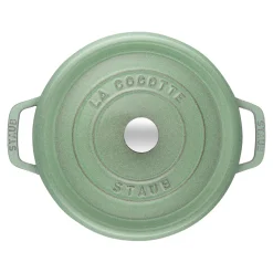 Cocotte haute 24 cm, Rond(e), Sauge, Fonte