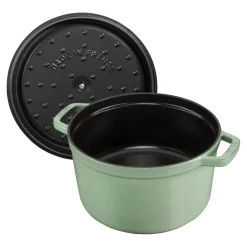 Cocotte haute 24 cm, Rond(e), Sauge, Fonte