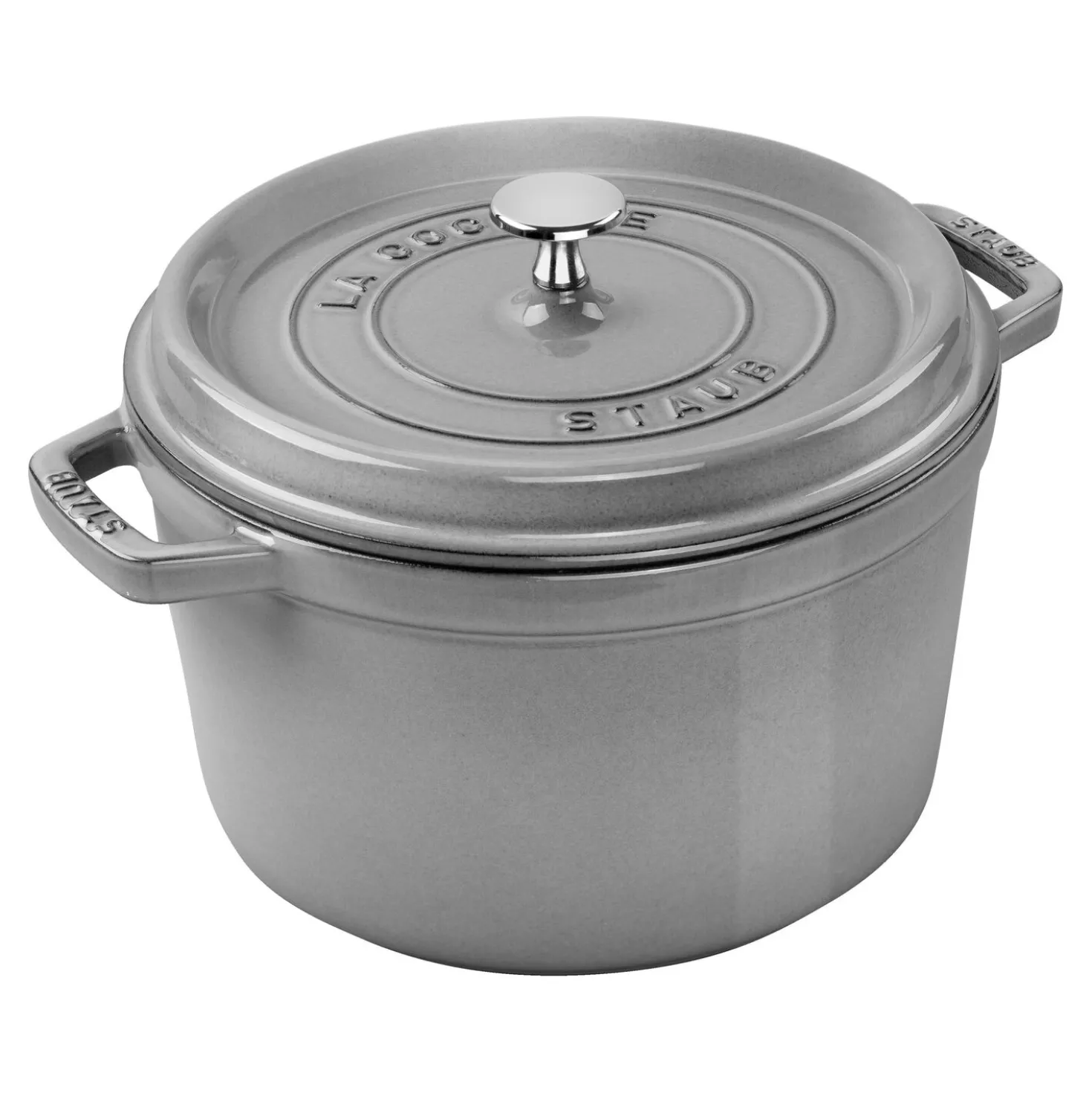 Cocotte profonde 24 cm, Rond(e), Gris graphite, Fonte