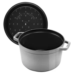 Cocotte profonde 24 cm, Rond(e), Gris graphite, Fonte