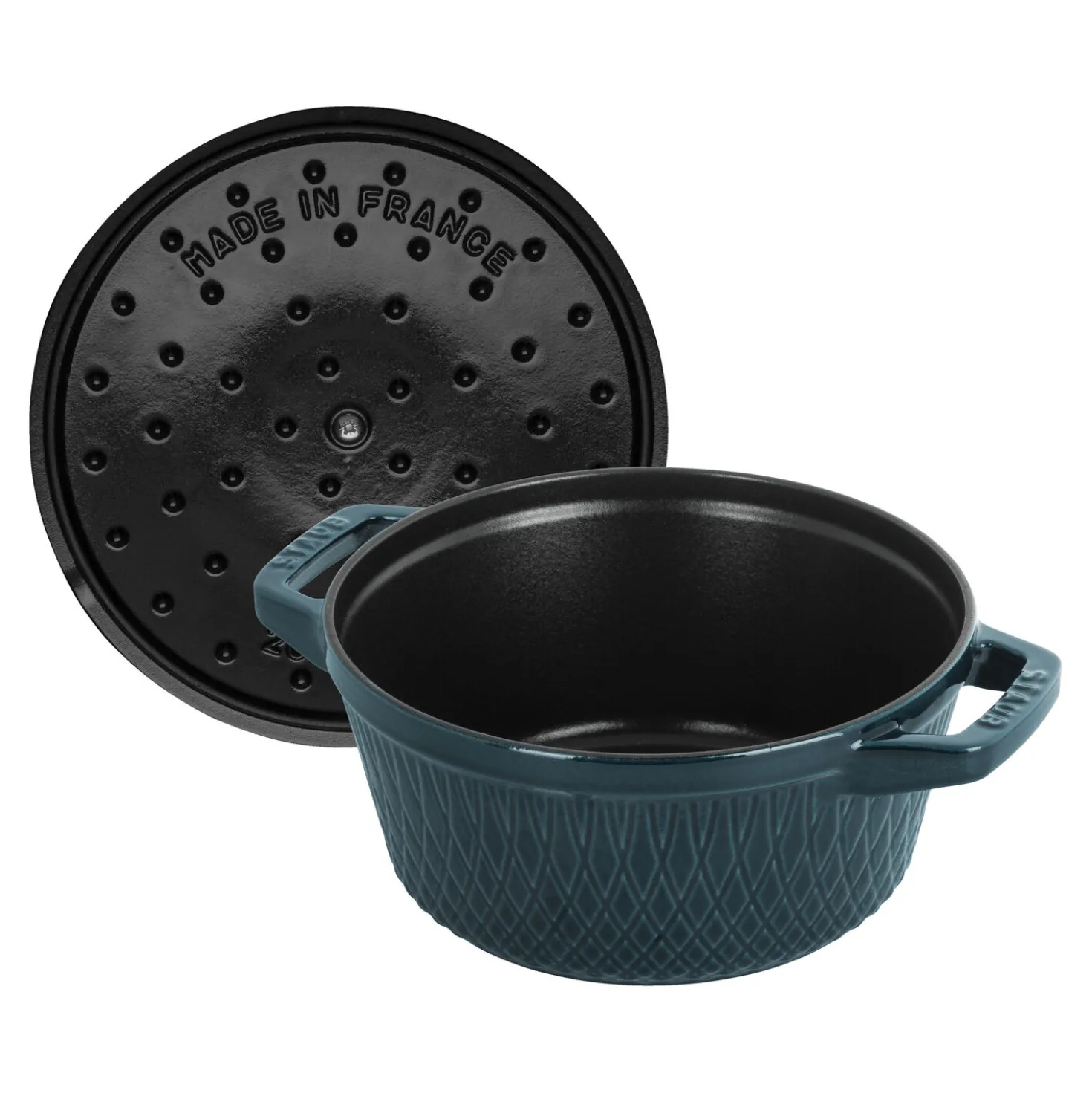 Cocotte twister 20 cm, Rond(e), La Mer, Fonte
