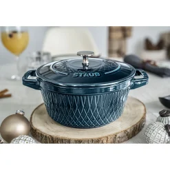 Cocotte twister 20 cm, Rond(e), La Mer, Fonte