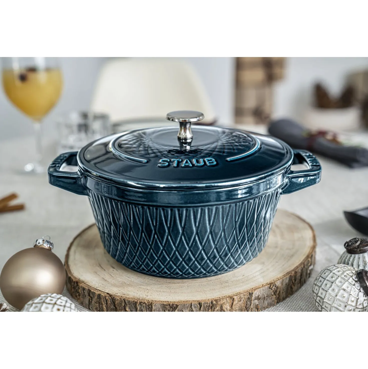Cocotte twister 20 cm, Rond(e), La Mer, Fonte