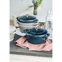 Cocotte twister 24 cm, Rond(e), La Mer, Fonte