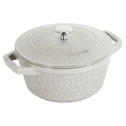 Cocotte twister 24 cm, Rond(e), Truffe blanche, Fonte